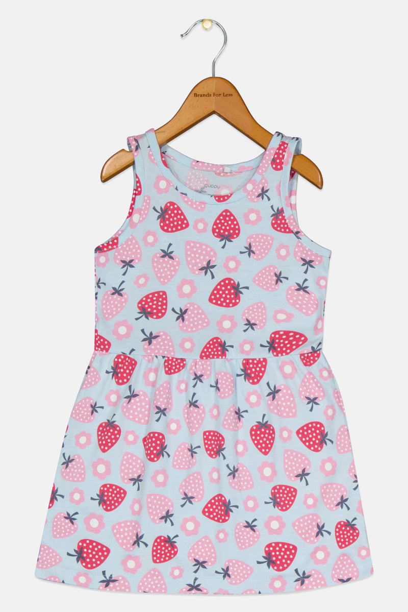 guppy Toddlers Girl Allover Print Dress, Multicolor - Image 3